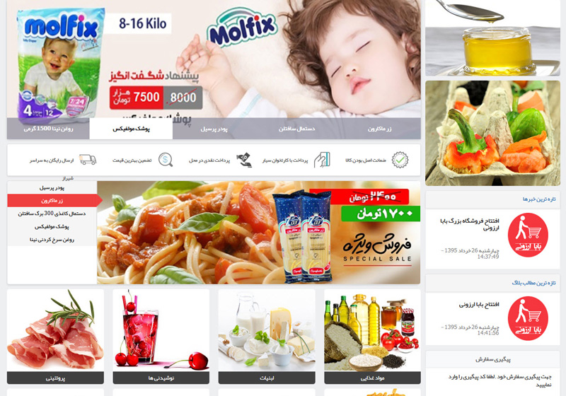 طراحی وب سایت فروشگاه بابا ارزوی
